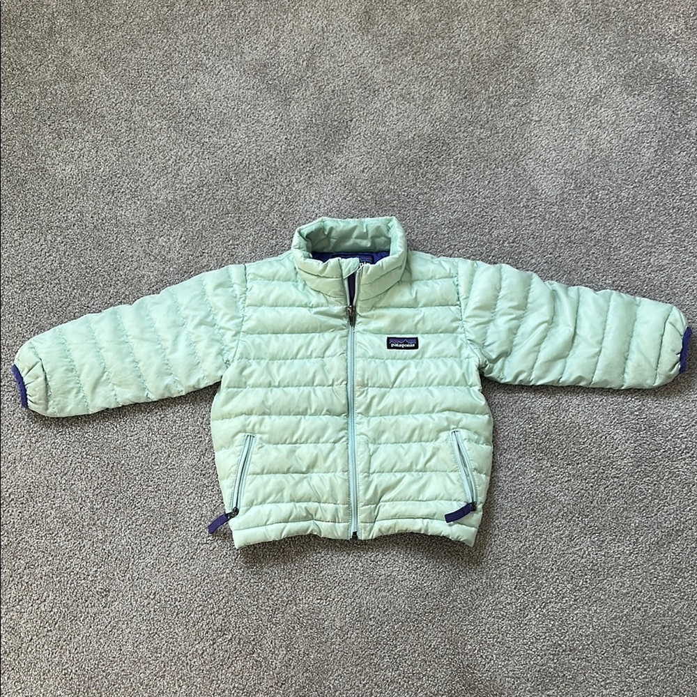 Patagonia Mint Green Toddler Down Sweater Jacket